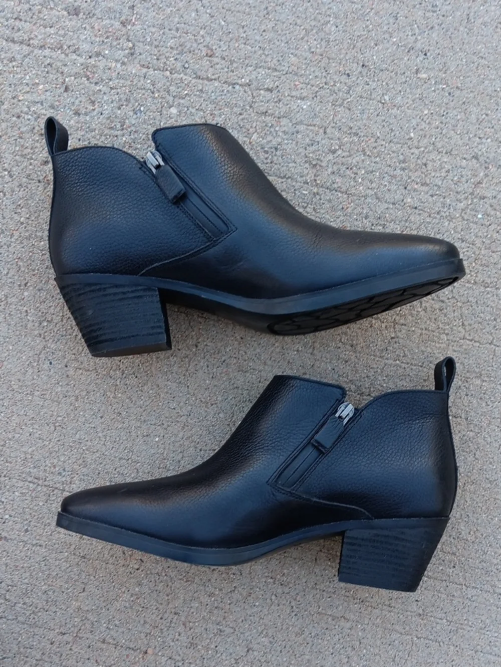 Vionic Cecily Ankle Boots Black Leather Womens Booties Size 9